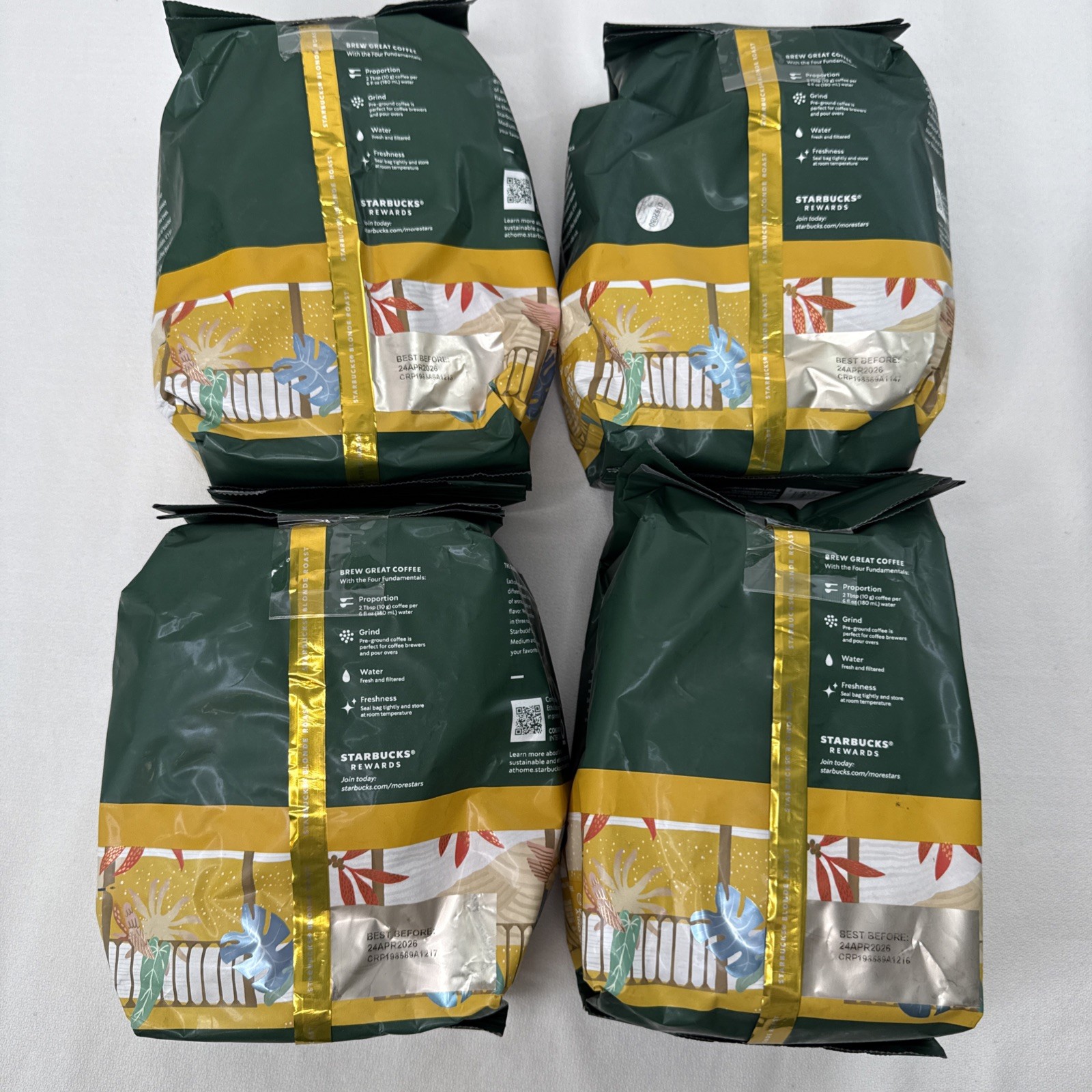 4PC Bags Of Starbucks Veranda Ground 28 oz. See Description