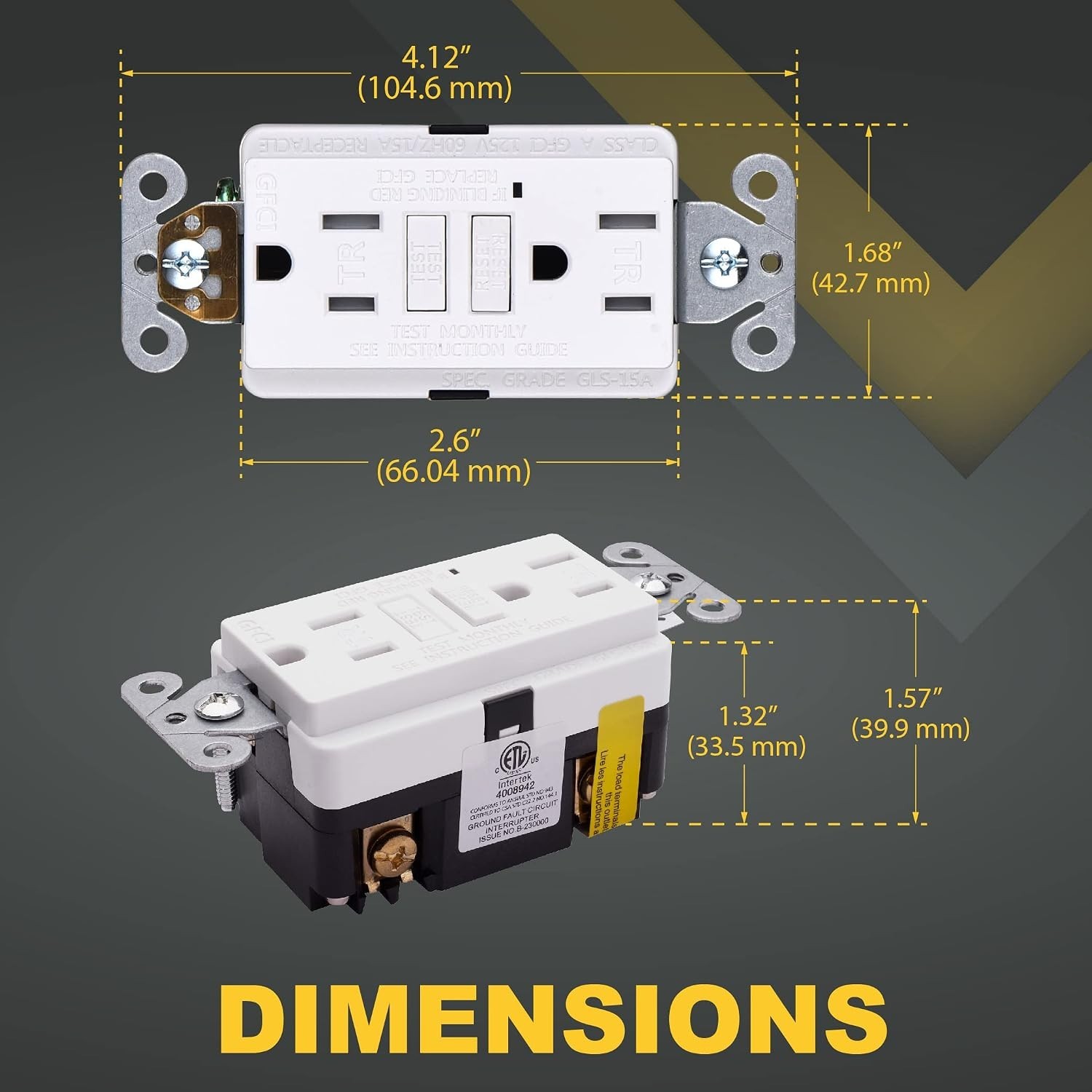 Slender 15A GFCI Duplex Outlets with LED Indicator – 3 Pack Safety Upgrade