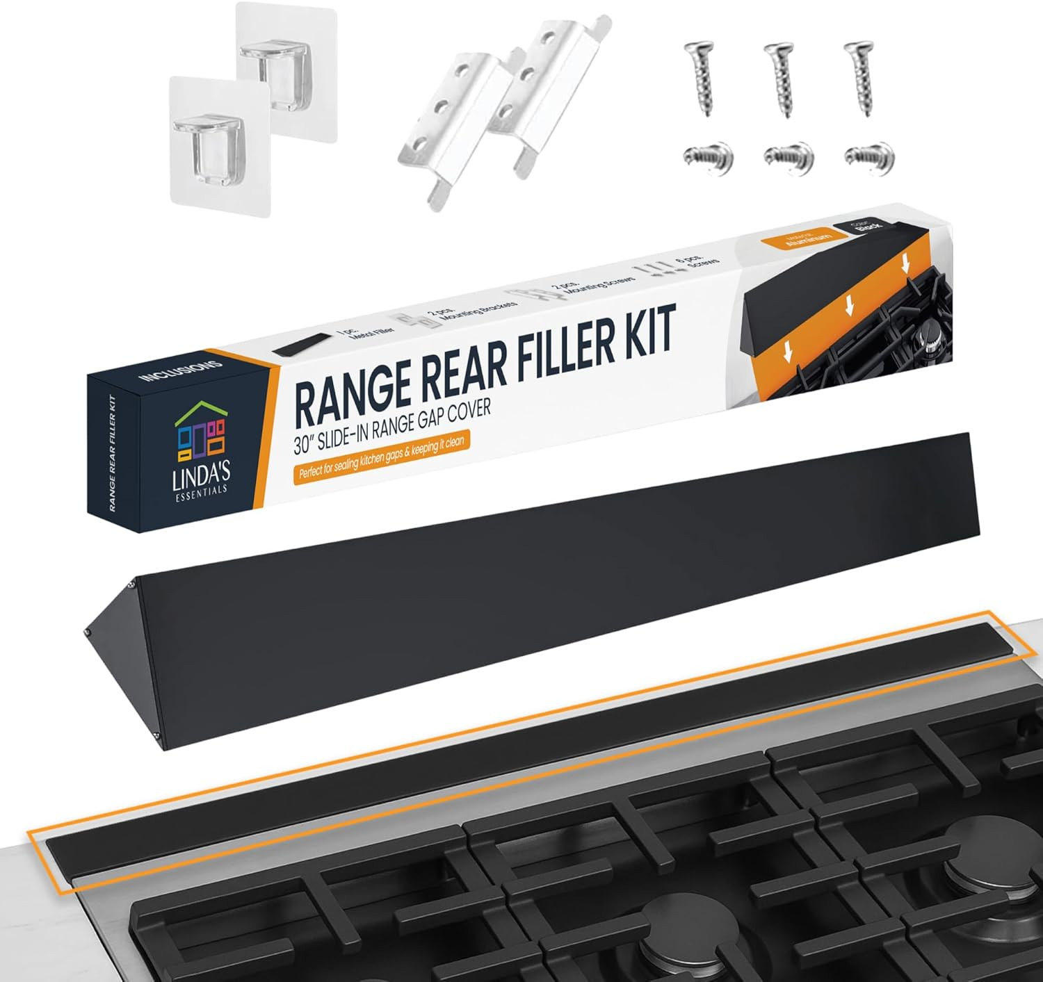 30” Slide in Range Gap Filler Kit, Slide-In Range Rear Gap Filler & Range Trim K