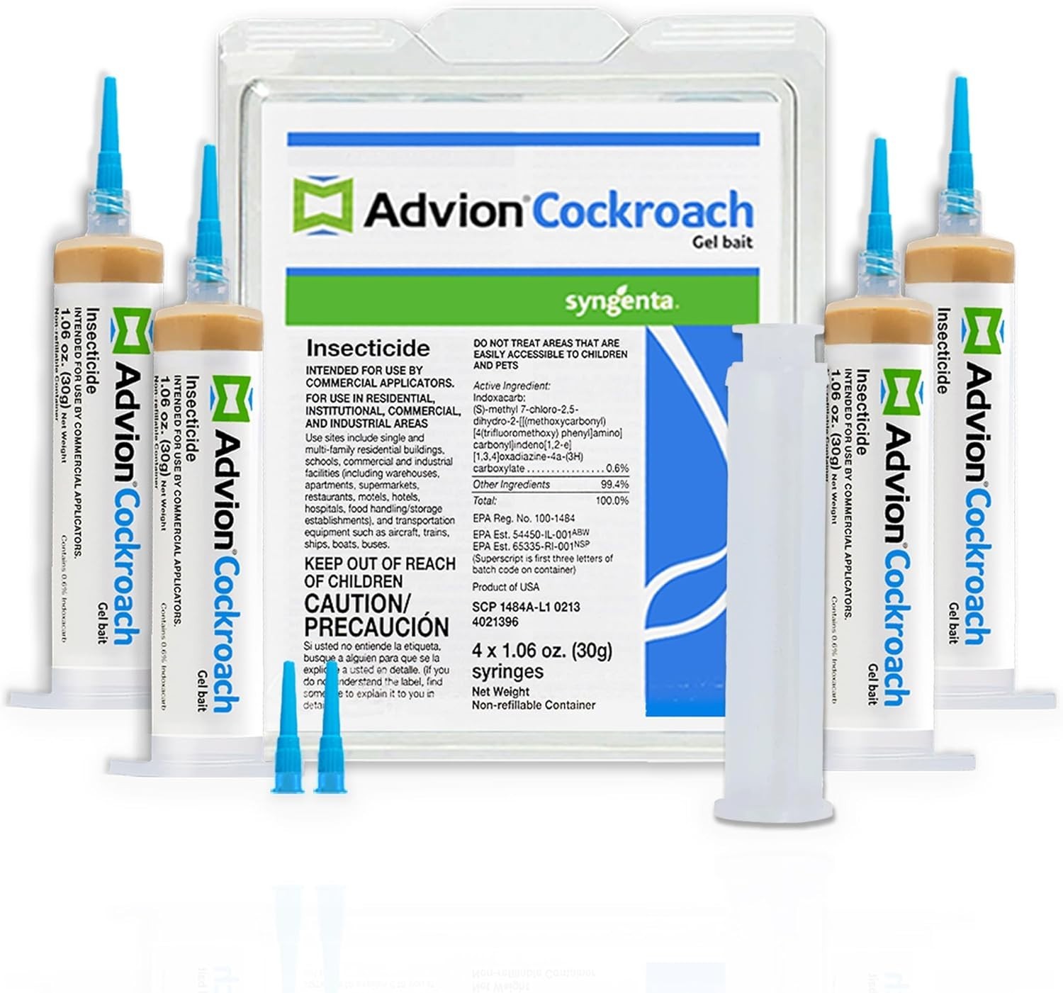 Syngenta Advion Roach Killer / Cockroach Gel Bait (Comes with Plunger and Tips)