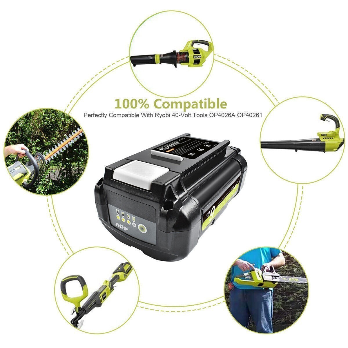 40V For Ryobi 3.5-8Ah Battery/Charger OP4050 OP40261 OP40601 OP40401 RY40022