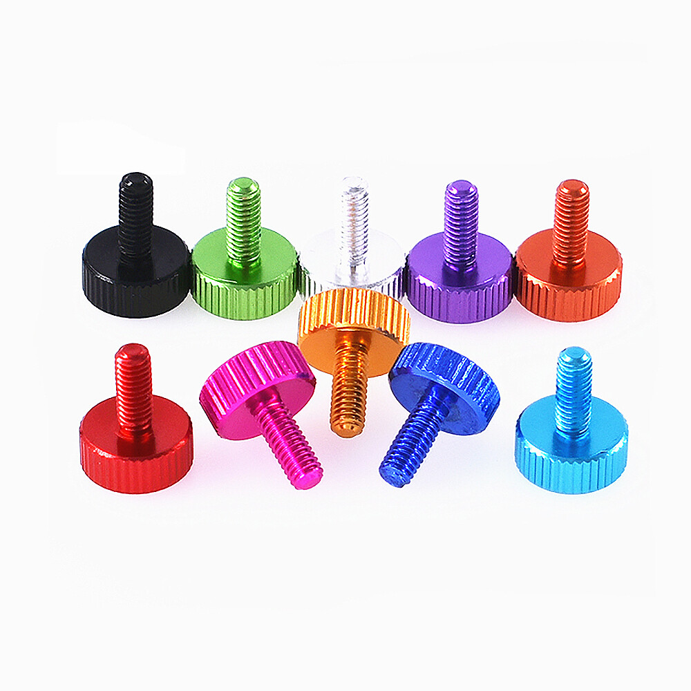 M4x12mm Aluminium Knurled Thumb Screw Flat Knurled Thumb Screws Hand Grip Bolts