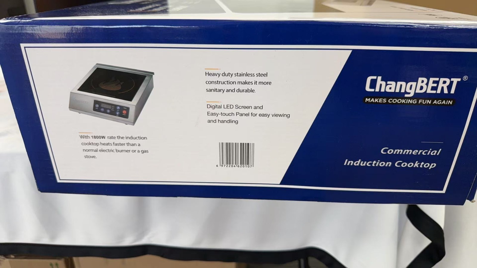 ChangBERT Commercial Induction Cooktop 1800W Portable Countertop ETL NSF 102714A