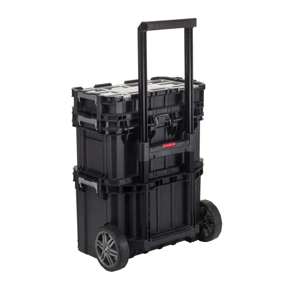 22 in. Husky Portable Rolling Tool Box on Wheels Cart Part Organizer Storage Bin
