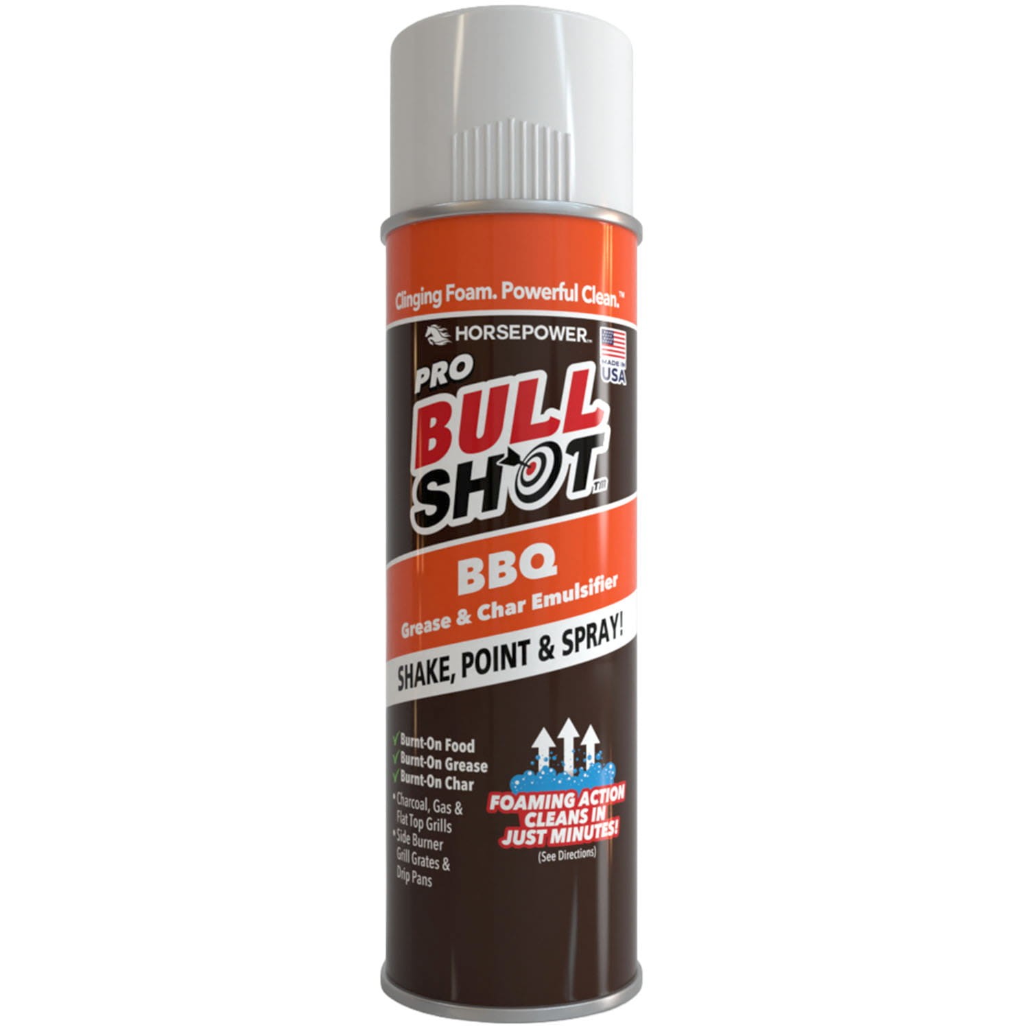Bull Shot BBQ, Made in the USA, Foaming Action Grill Cleaner
