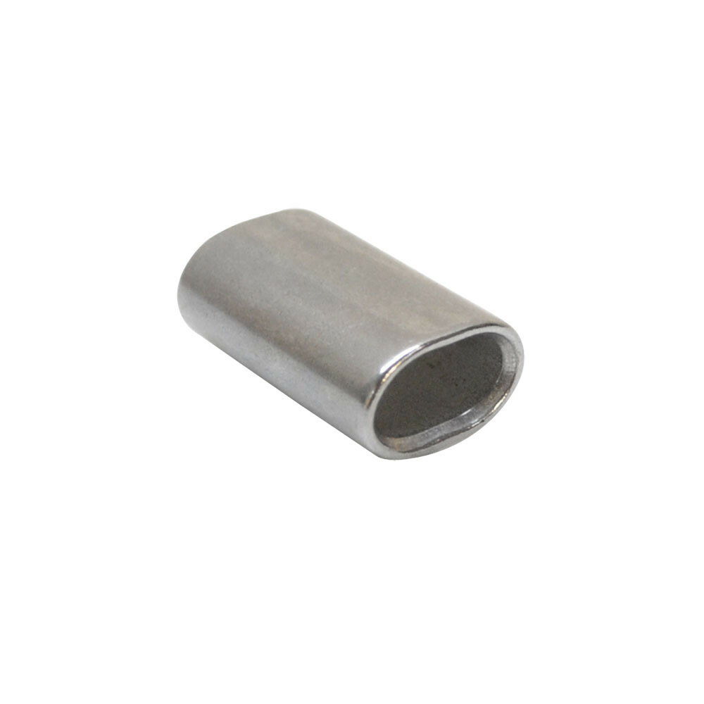 10Pc Marine SS Wire Rope Cable Clip Chamfer 3/16″ Oval Crimping Sleeve Connector