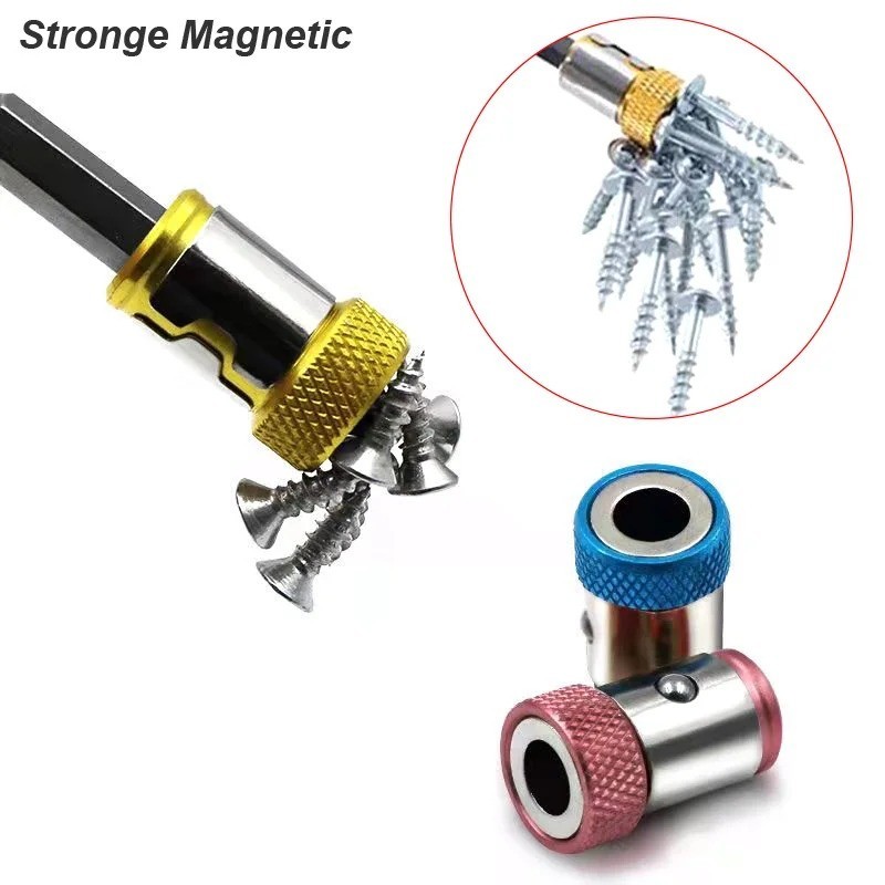 Magnetic Screwdriver Bit Holder Strong Magnet Ring 1/4 Quick Change Adapter Tool
