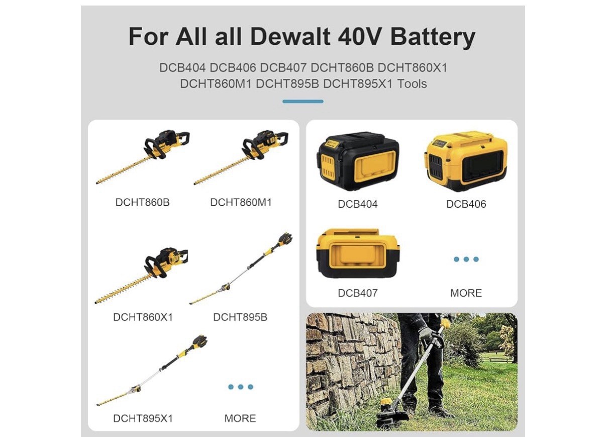 Aaiwtd 40V 7500Mah Replacement Battery For Dewalt Dcb404 Dcb406 Dcb407 Dcb114