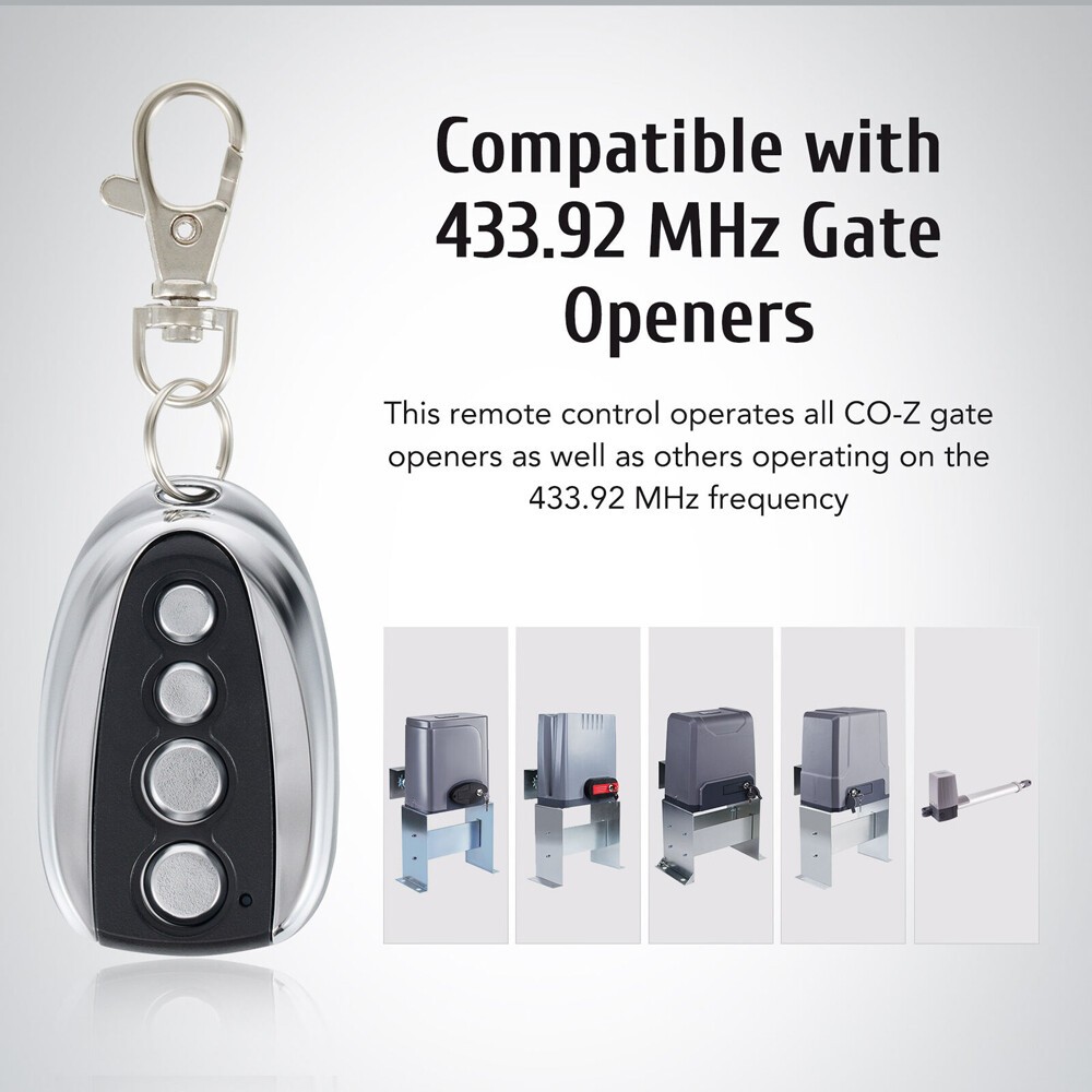 2PCS 433MHz Remote Control Backup Key Sliding Gate Opener Automatic Operator New