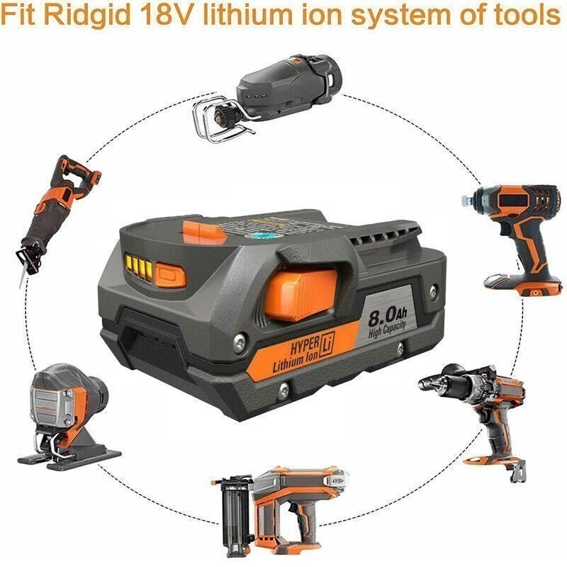 6-1X 18V For RIDGID 8.0Ah Battery R840087 R840083 R840085 R840084 Rigid tools