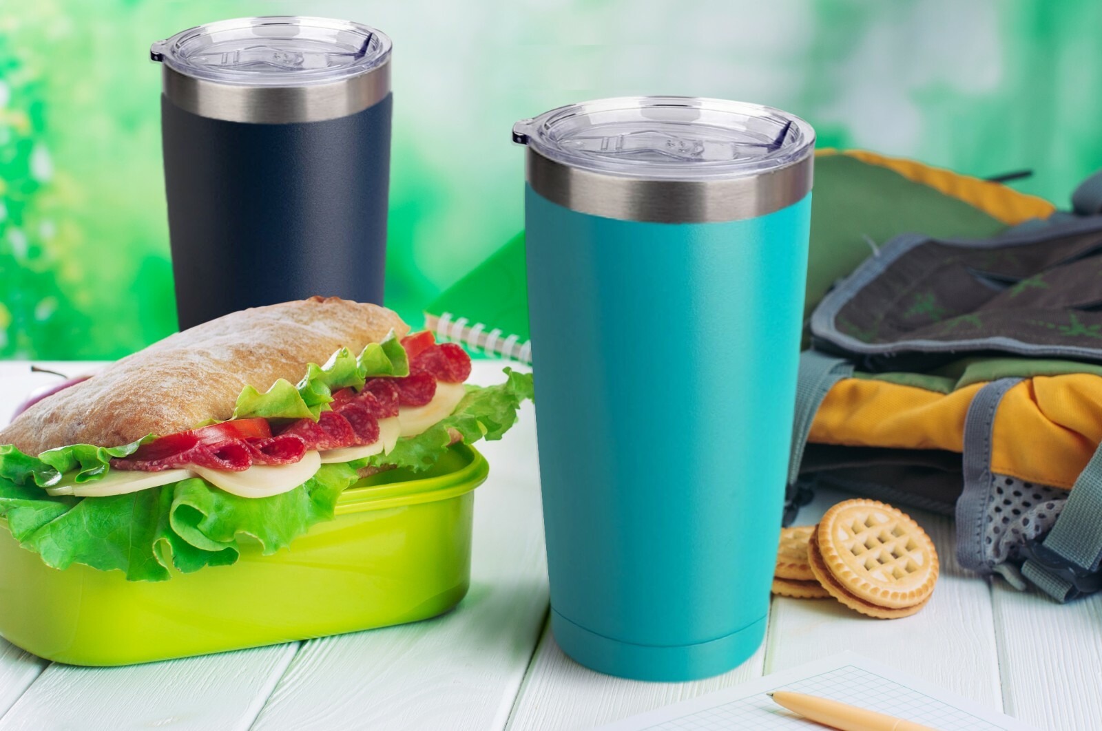 20oz Stainless Steel Tumbler Slider Lid Vacuum Insulated Travel Cup Coffee Mug