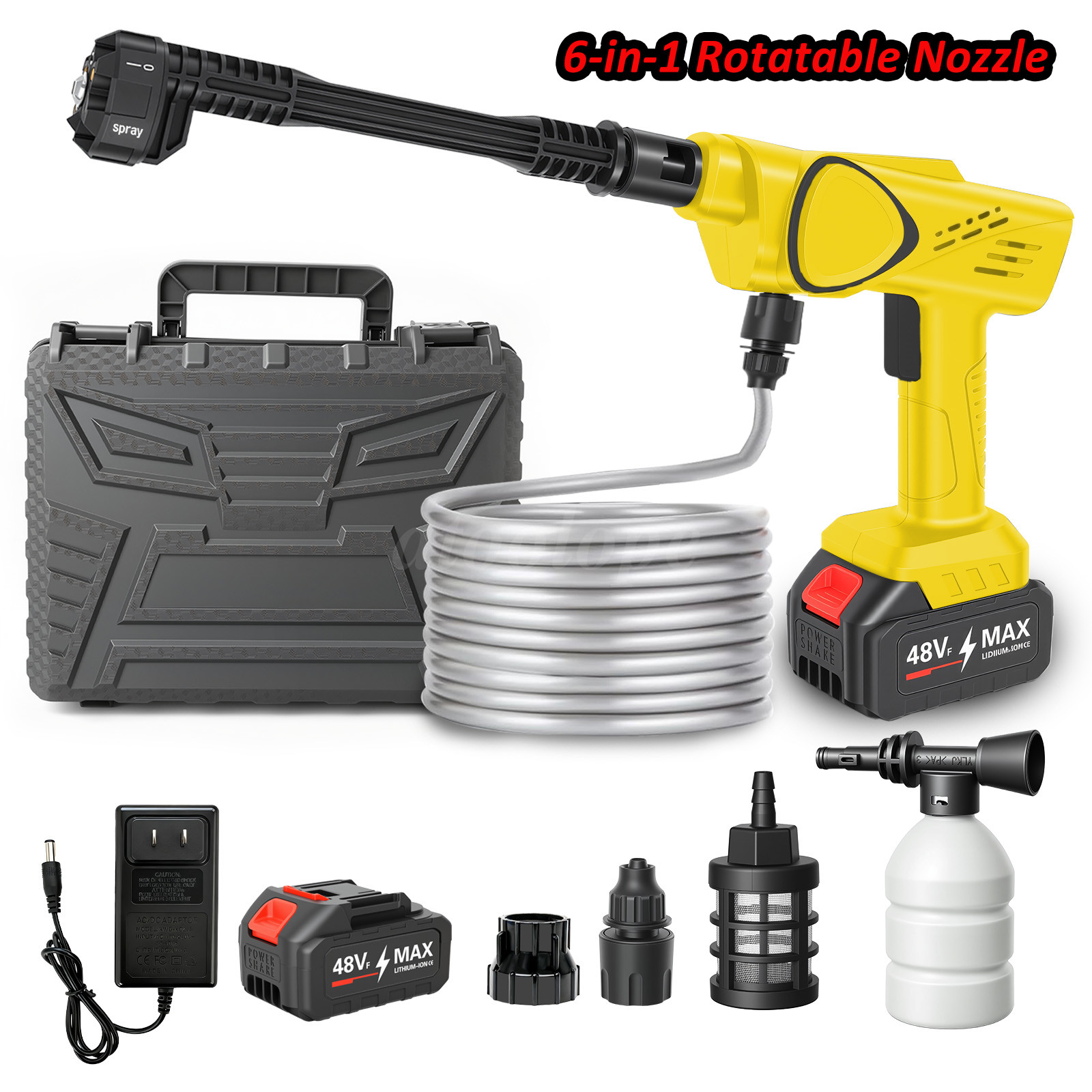 Cordless Pressure Washer for Dewalt 21V Battery 970 PSI Portable Handheld Power