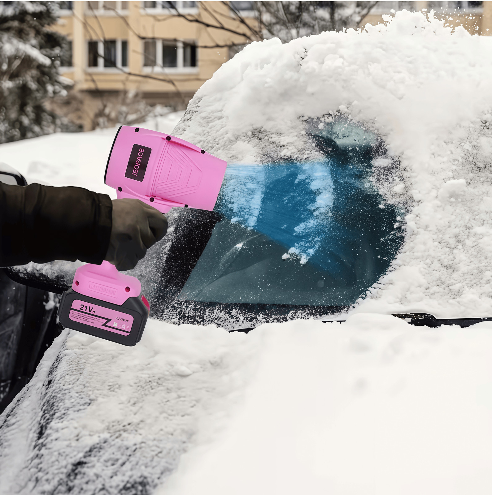 21V Portable Leaf Blower with 2 Batteries & Hard Case Cordless Power Blower