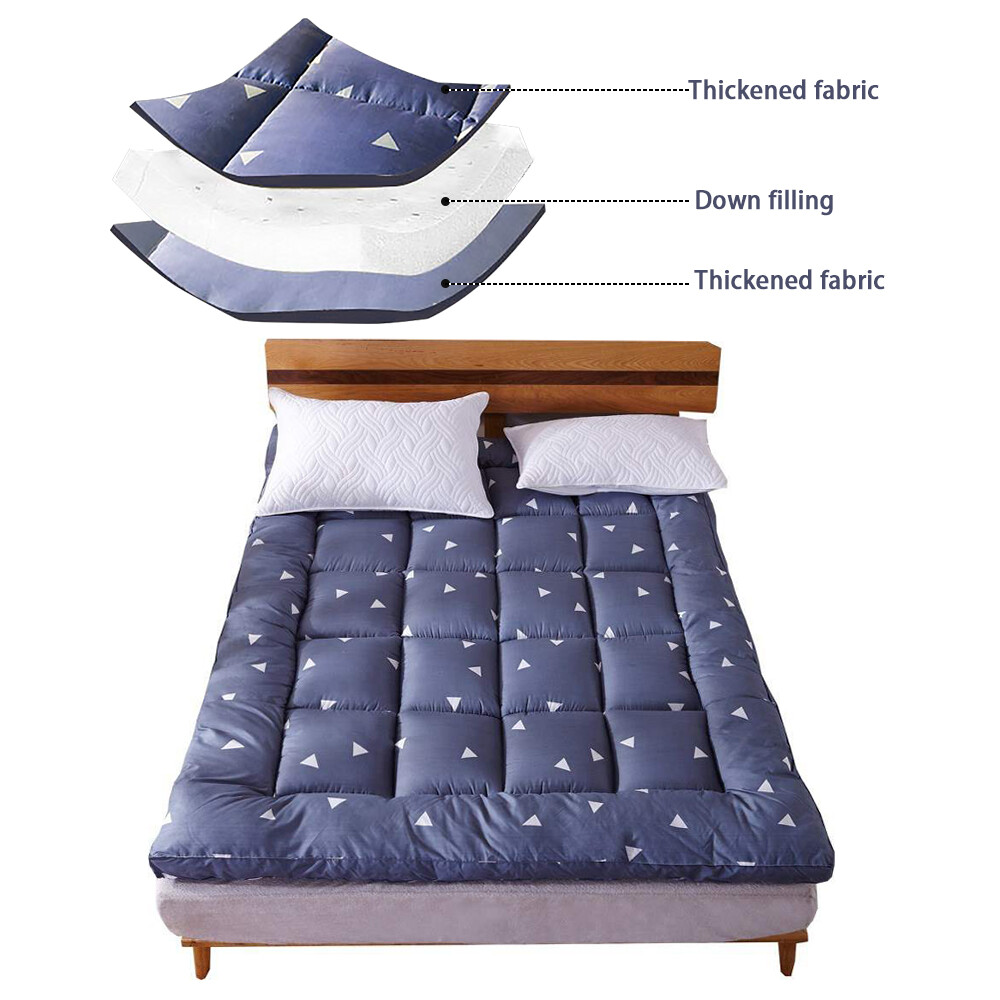 Soft Thick Mattress Pad Topper Quilted Fitted Mattress Protector Foldable Pad