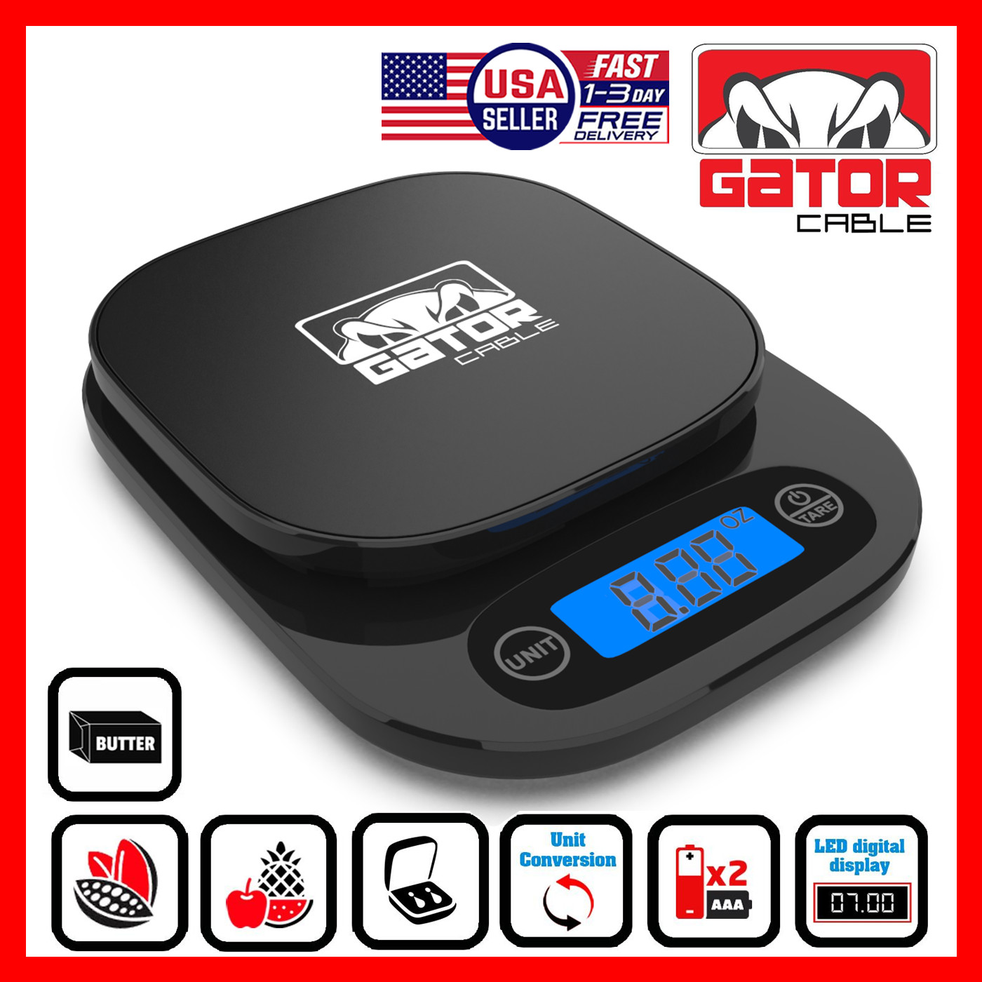 Digital Kitchen Scale Food Diet Multifunction Weight Balance 10,000g 22lb x 0.5g