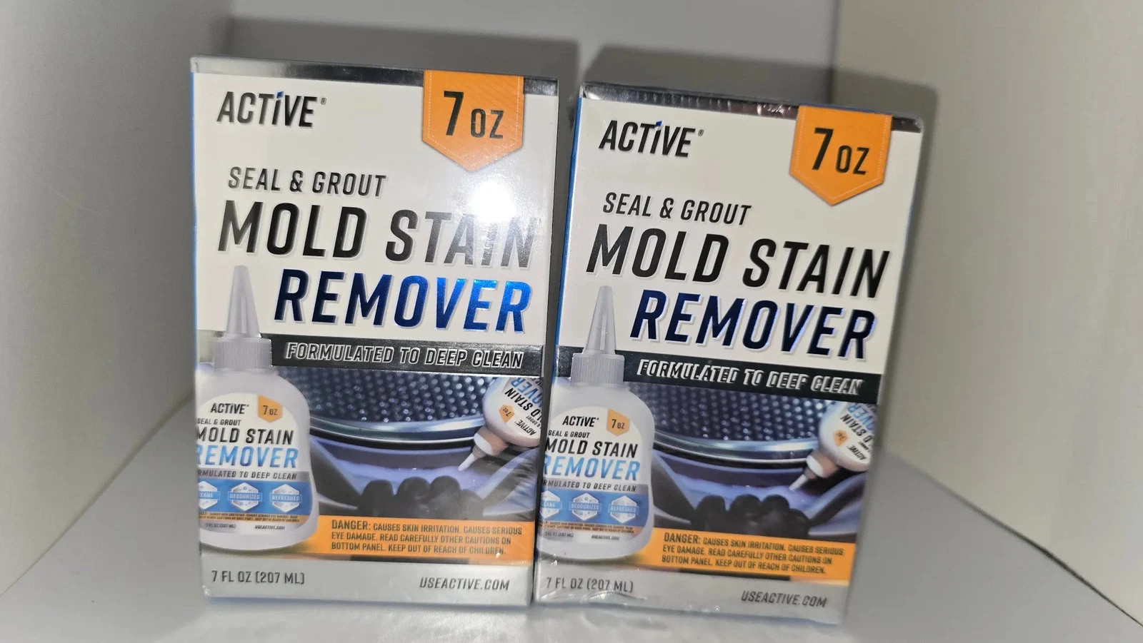 2 Pack ACTIVE Seal & Grout Mold Stain Remover Gel Cleaner 7 oz Each
