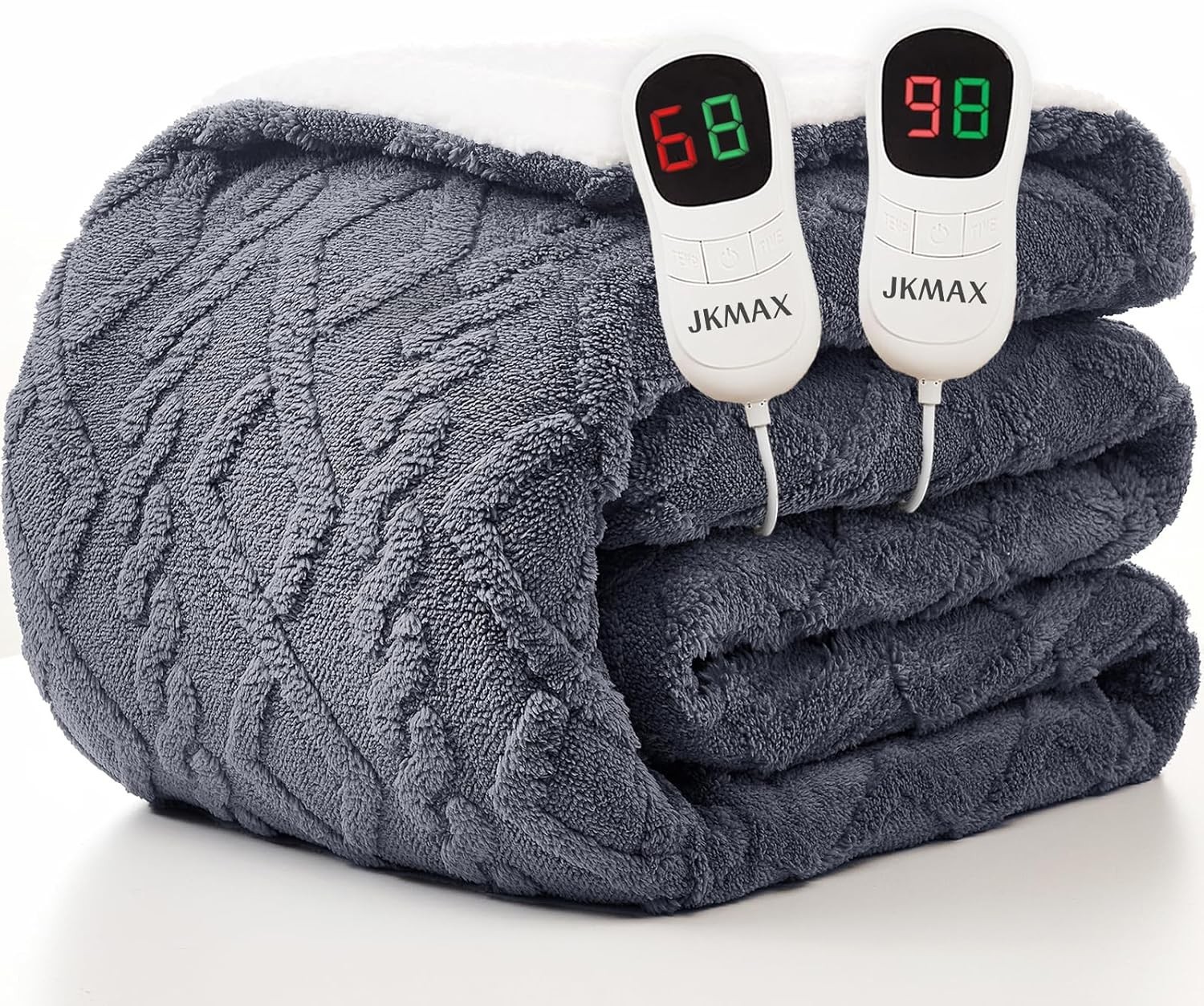 Heated Electric Blanket Queen Size-84″x90″ Heating Blanket with 10 Heating Le…