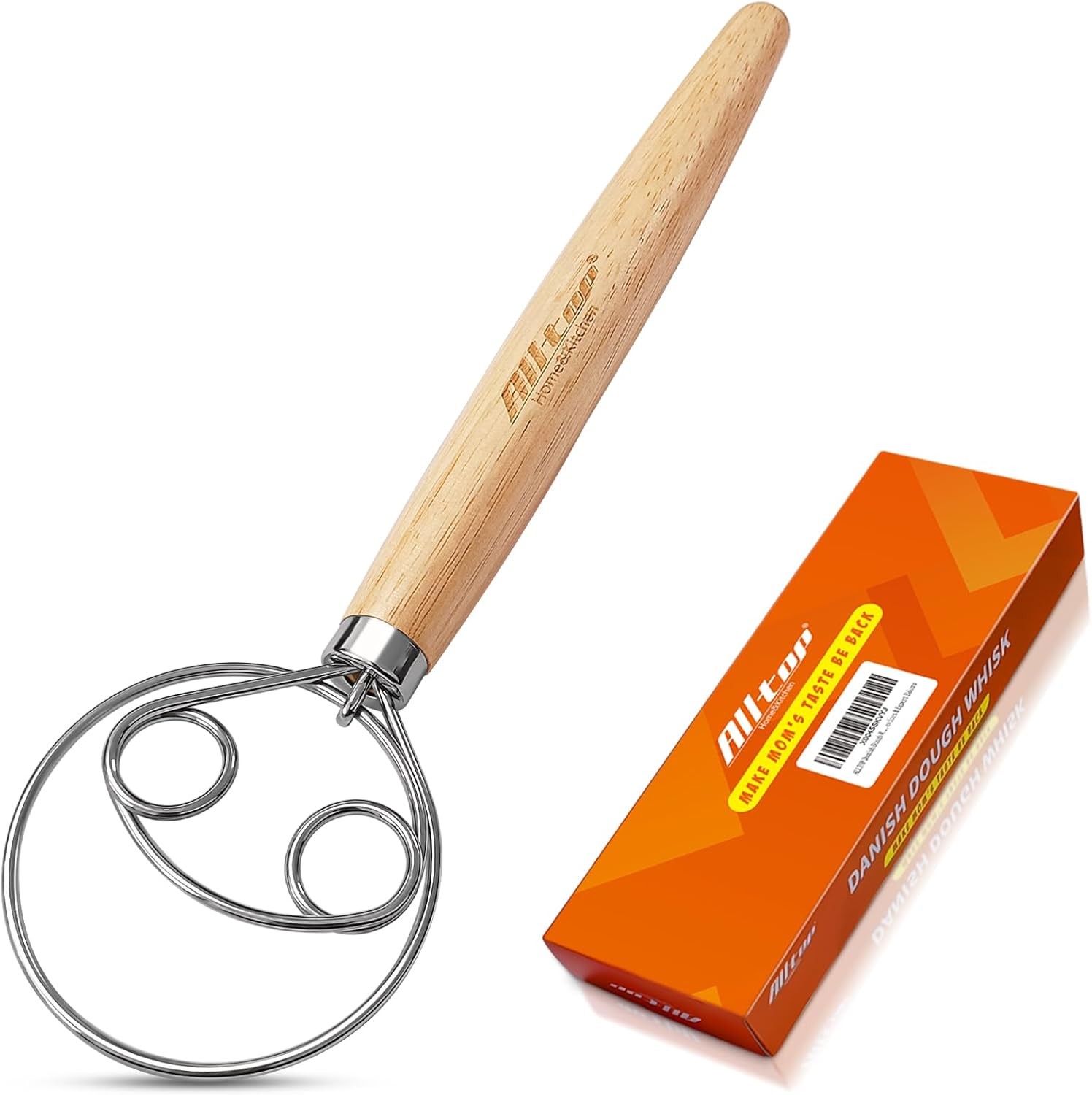 Danish Dough Whisk – Ultimate Dutch Mixer Hand Utensil with Stainless Steel
