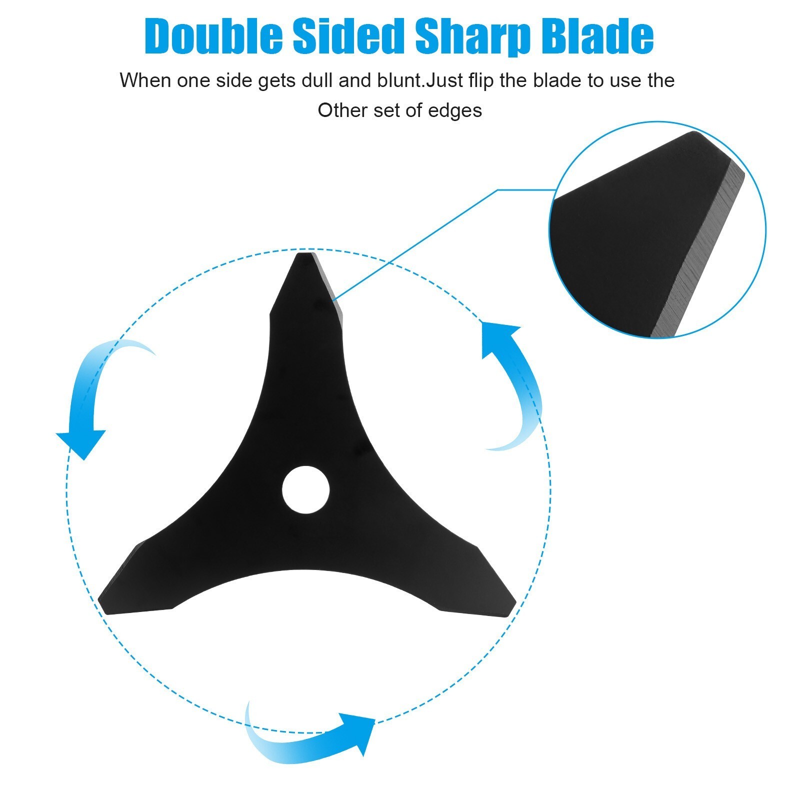 2PCS 10″ x 3Teeth Steel Brush Cutter Trimmer High Hardness Lawn Weed Eater Blade
