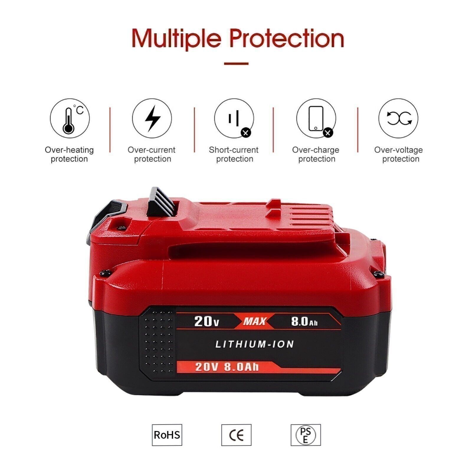8.0Ah For Craftsman V20 20V MAX Lithium Battery CMCB205 CMCB204 CMCB202 Battery