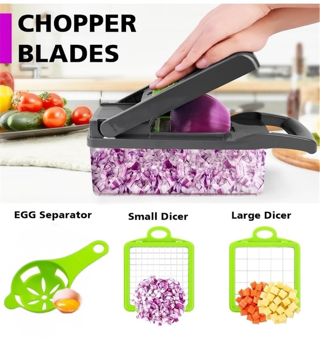 16 in 1 Vegetable Fruit Chopper Cutter Food Onion Veggie Dicer Slicer Kitchen US
