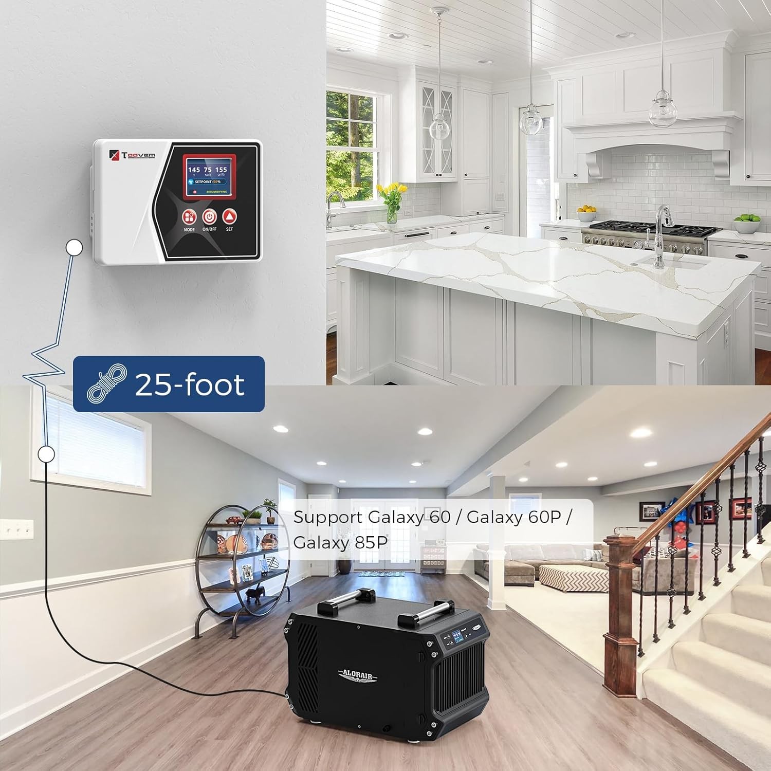 ALORAIR Wired Remote Control for Dehumidifier Galaxy 60/60P/85P Digital Display