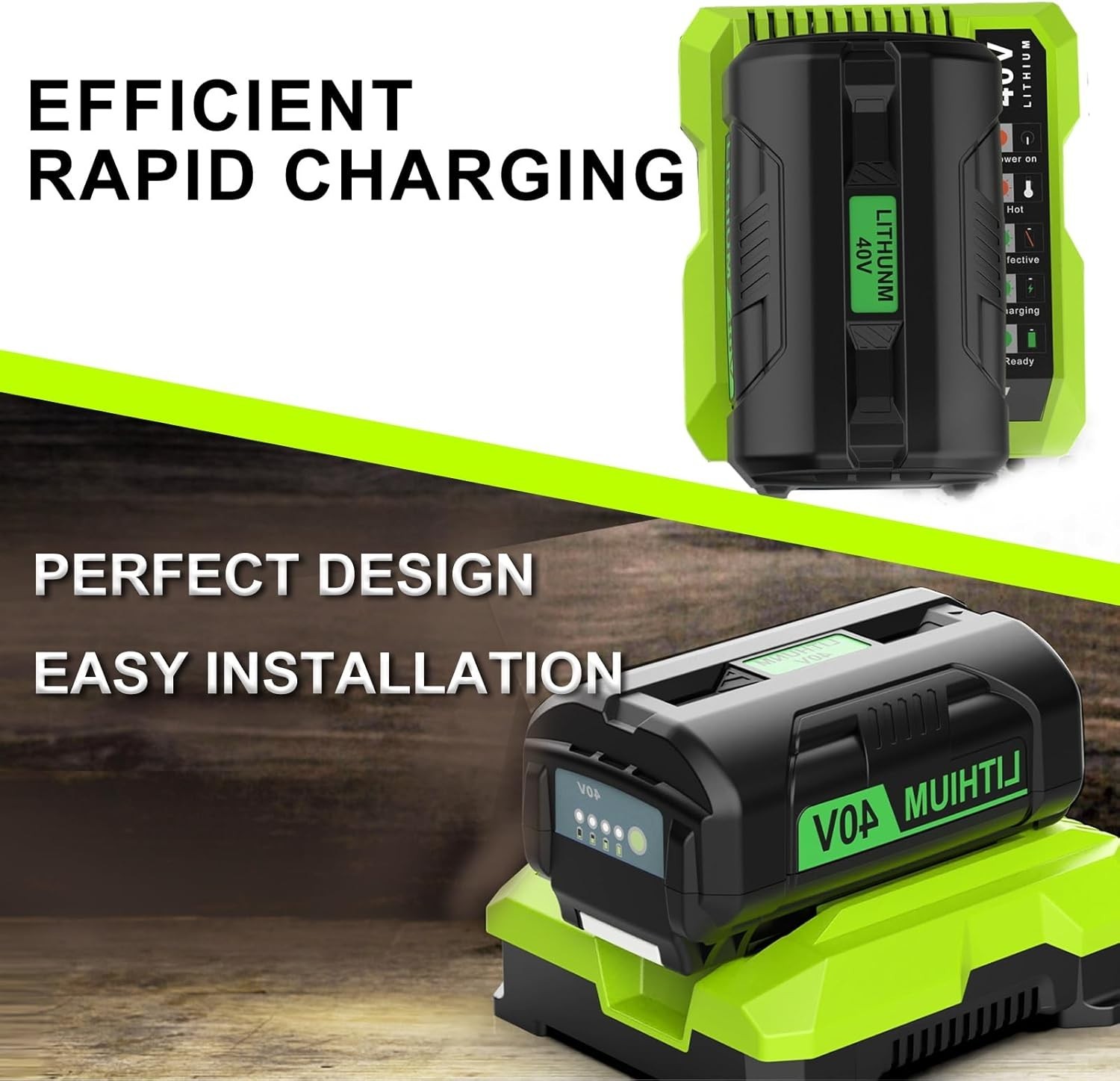 40V Rapid Charger for Ryobi One Plus 40Volt lithium-ion Battery Charger OP401