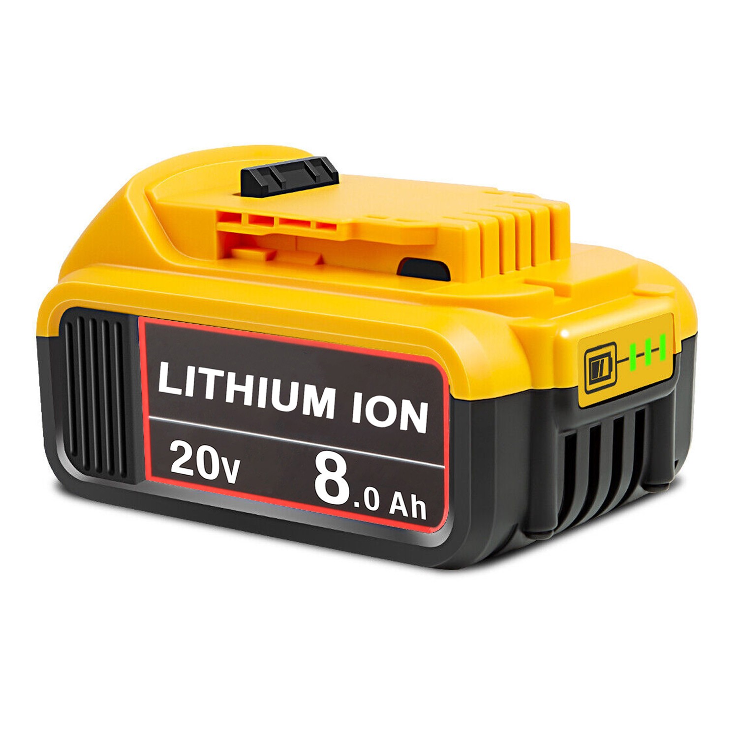 1~2 Pack 8 Ah For Dewalt 20V Max XR Lithium Battery DCB206-2 DCB205 DCB200 6.0Ah