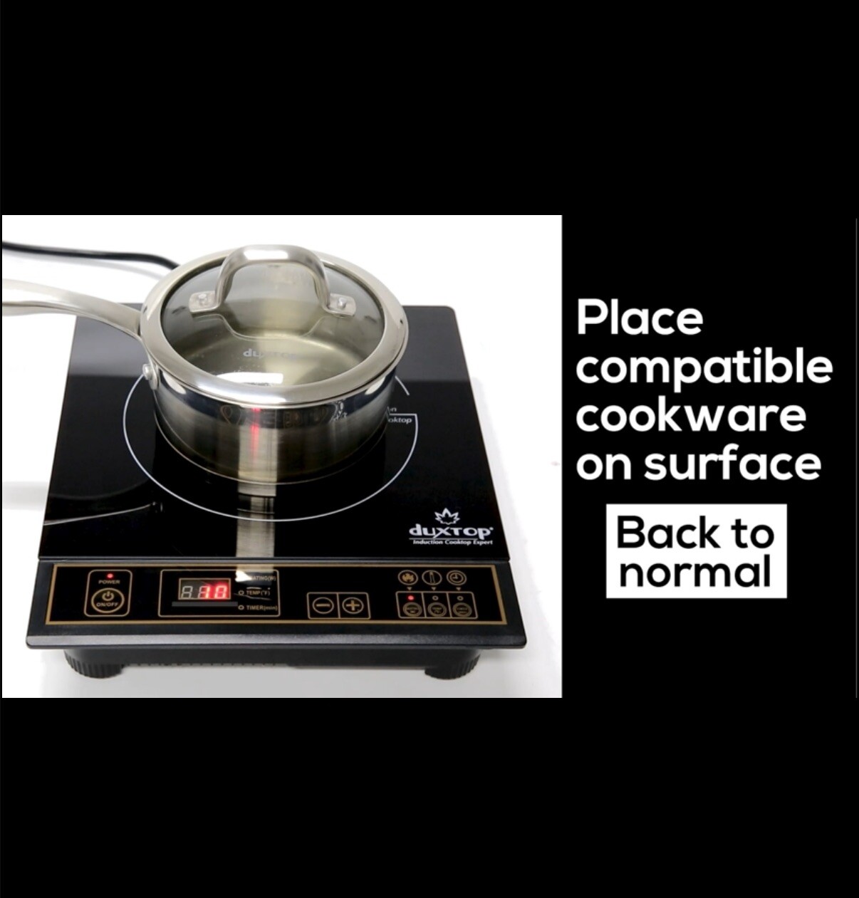 Duxtop 1800W Portable Induction Cooktop Countertop Burner, Silver 8120MC/BT-180G