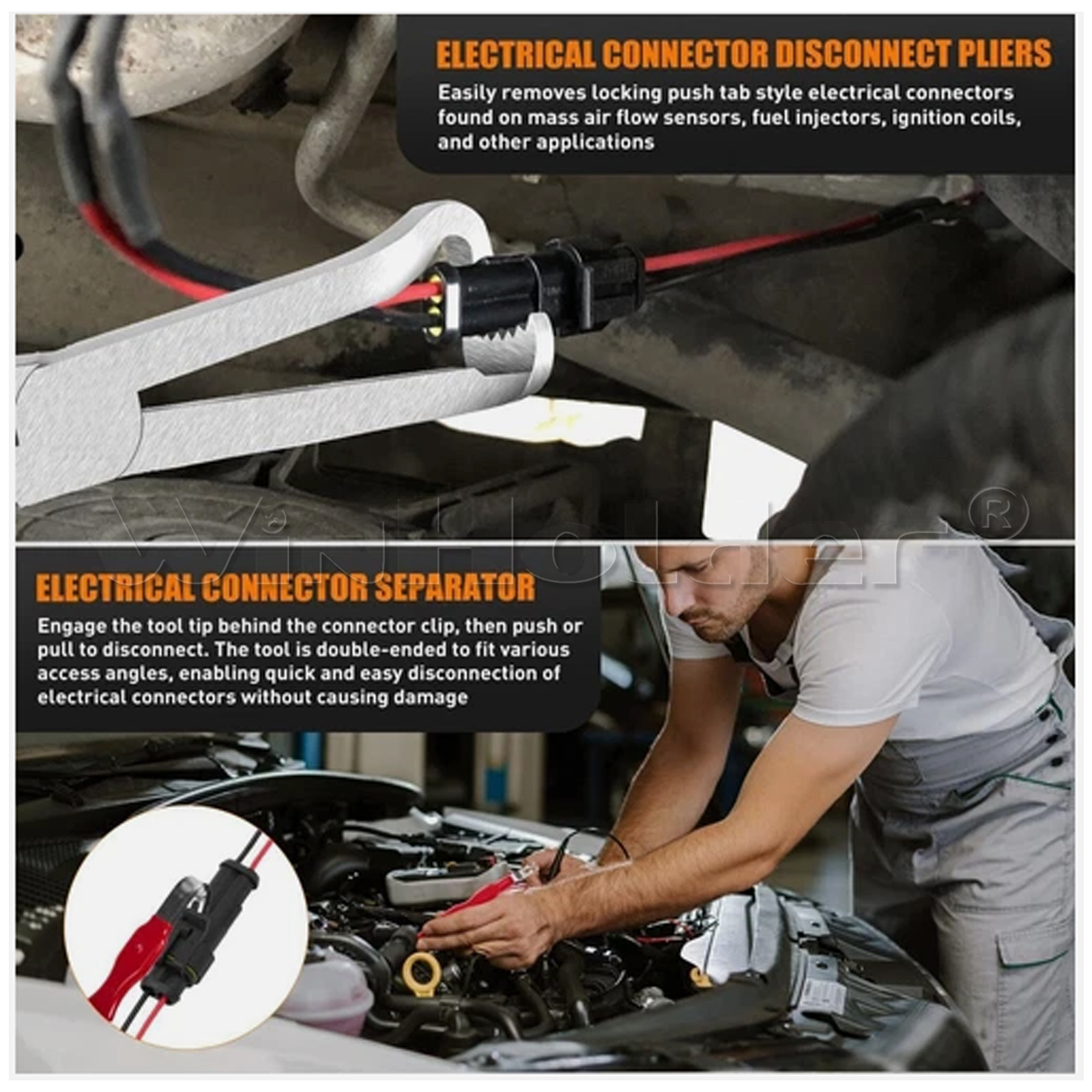 Electrical Disconnect Pliers 60° Automotive Electrical Connector Separator US
