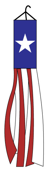 5ft Texas Windsock Long Super Shiny State of Texas Windsock
