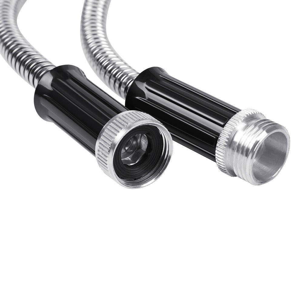 Stainless Steel Metal Garden Water Hose Pipe 25/50/75/100FT Expandable Flexible