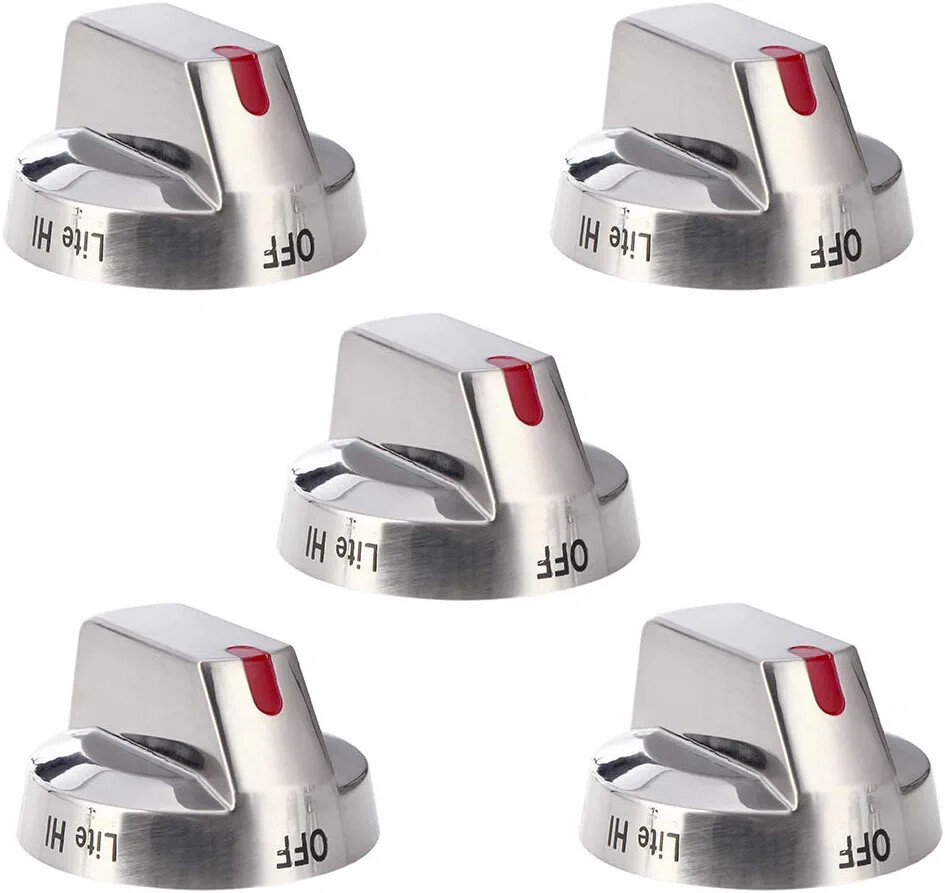 5 Pcs DG64-00473A Top Burner Control Knob Replacement for Samsung Gas Range Oven