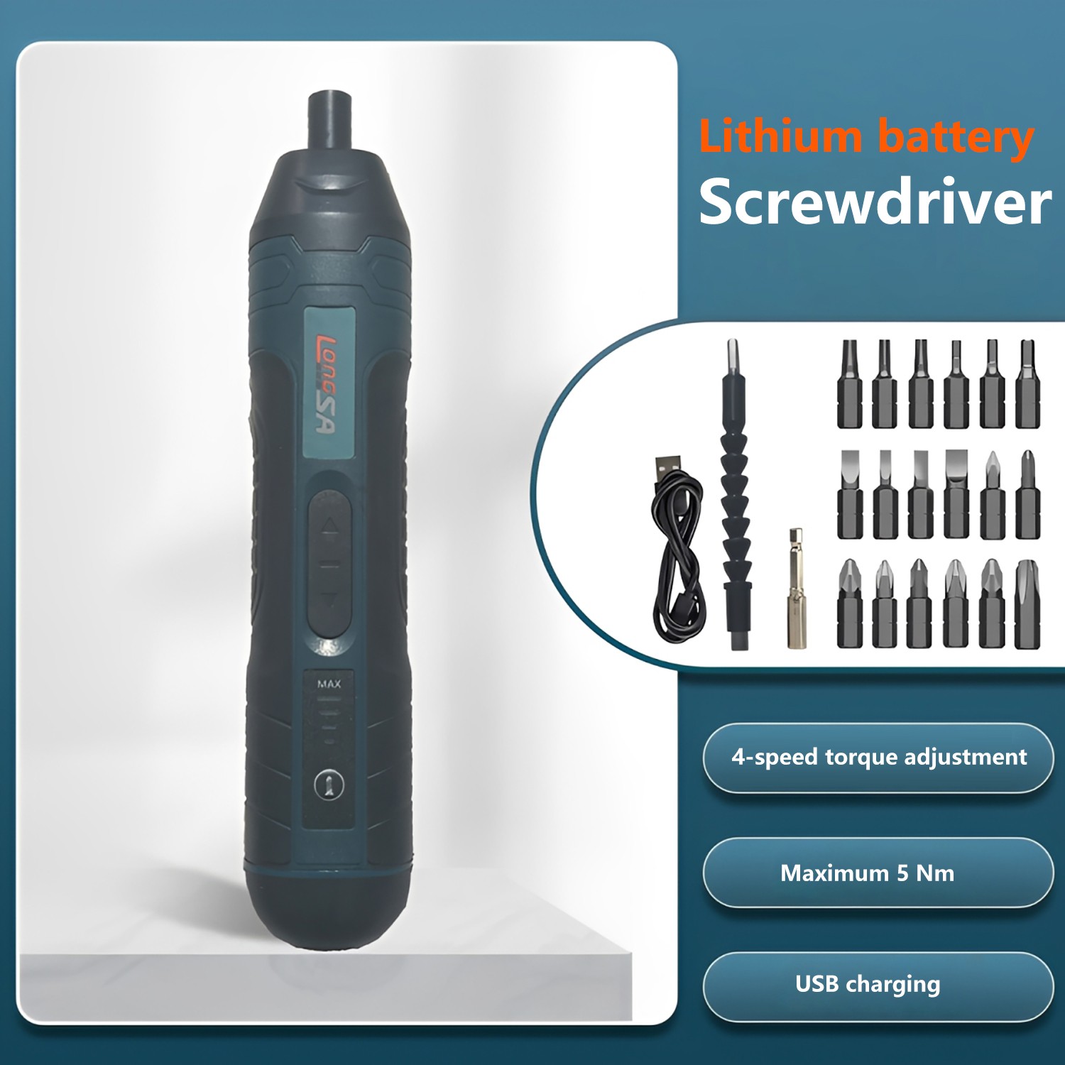 44 in 1 Cordless Electric Screwdriver 1300mah Rechargeable Adjustment Power Dril