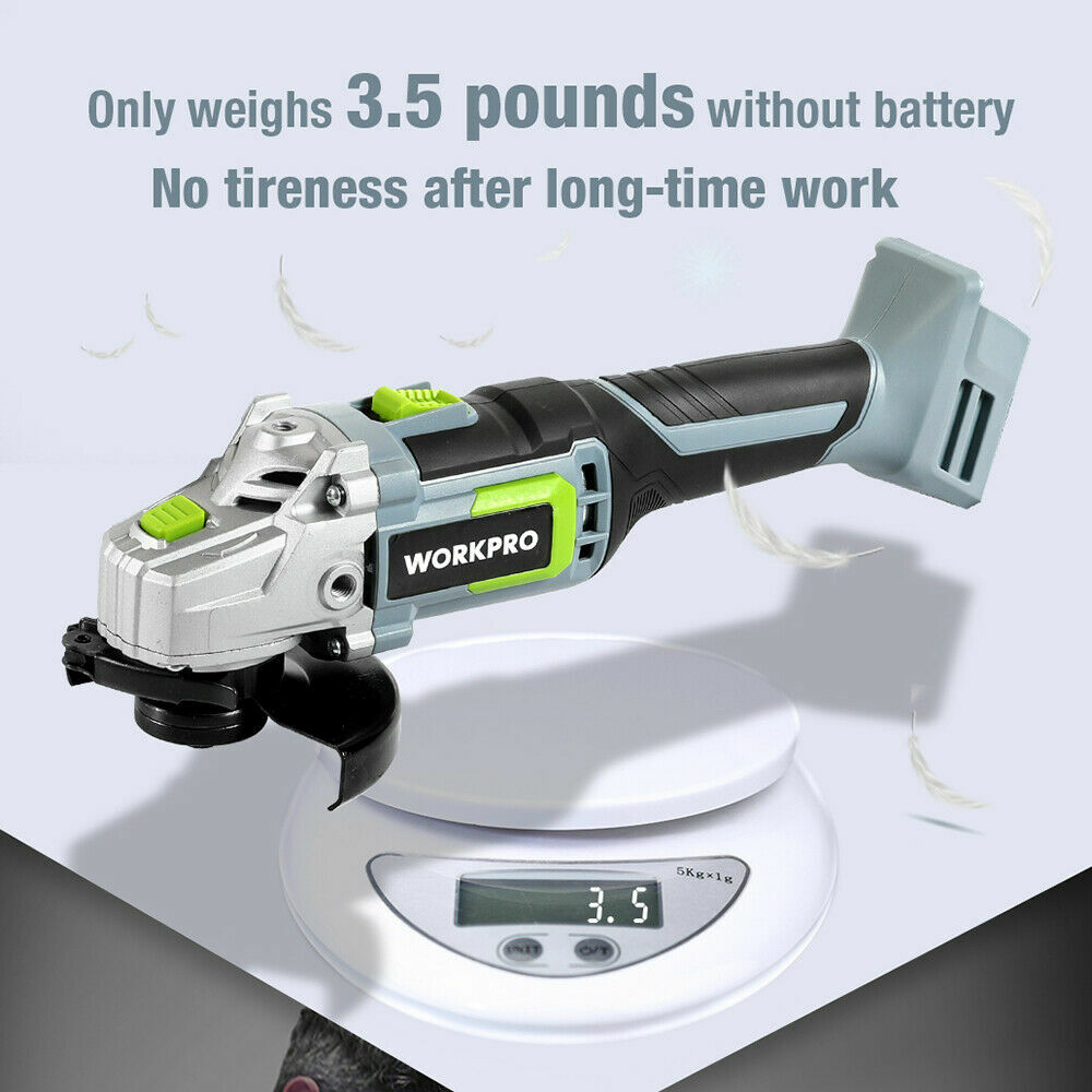 WORKPRO 20V Cordless Angle Grinder Kit w/ 4.0Ah /10PK Metal Grinding Wheels