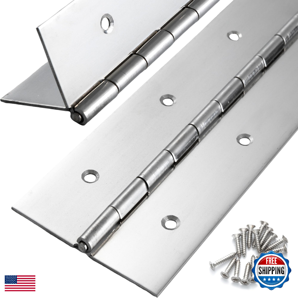 Fvsec 2 Pcs Heavy Duty Piano Hinge 36 Inch X 3 Inch Width True 0.060 Thick