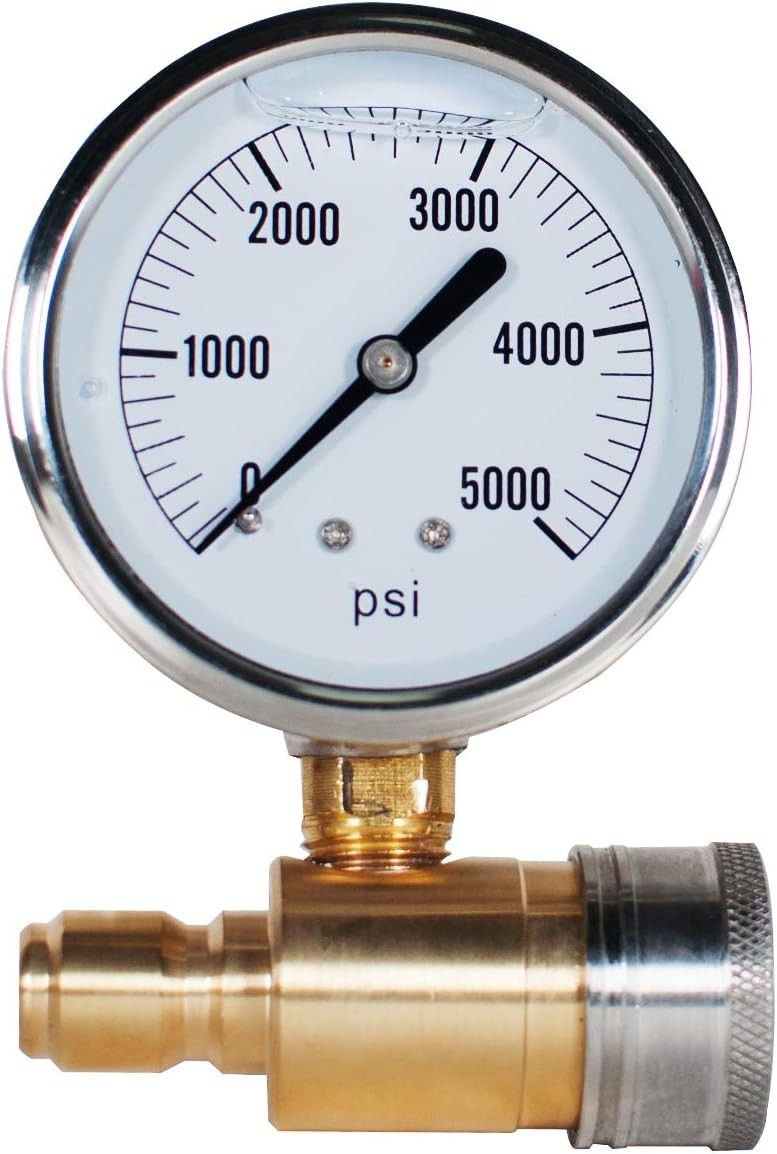YAMATIC Pressure Gauge Kit for Pressure Washer 3/8 Inch Quick Connect 5000 PSI