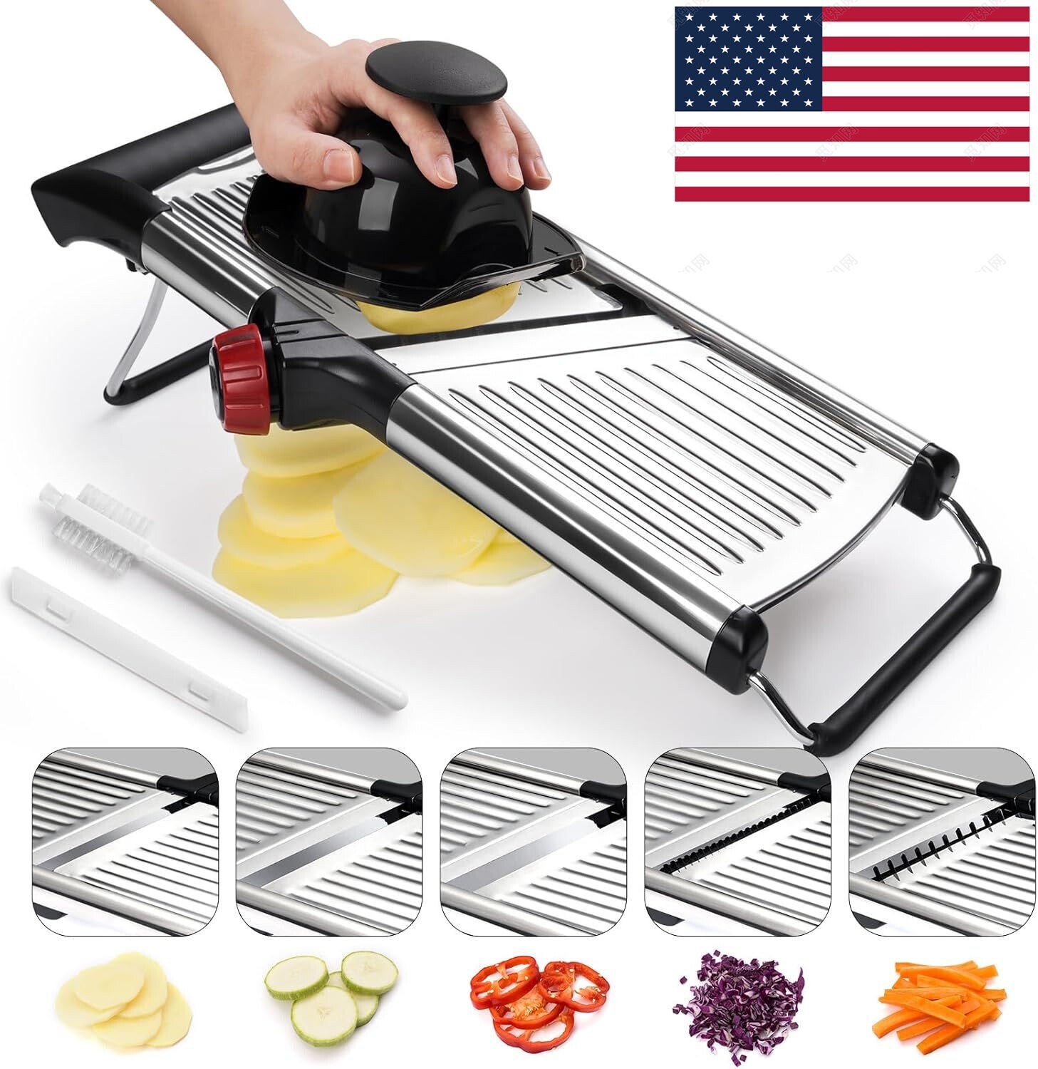 X Home Adjustable Mandoline Slicer Stainless Steel Vegetable Chopper Food Cutter