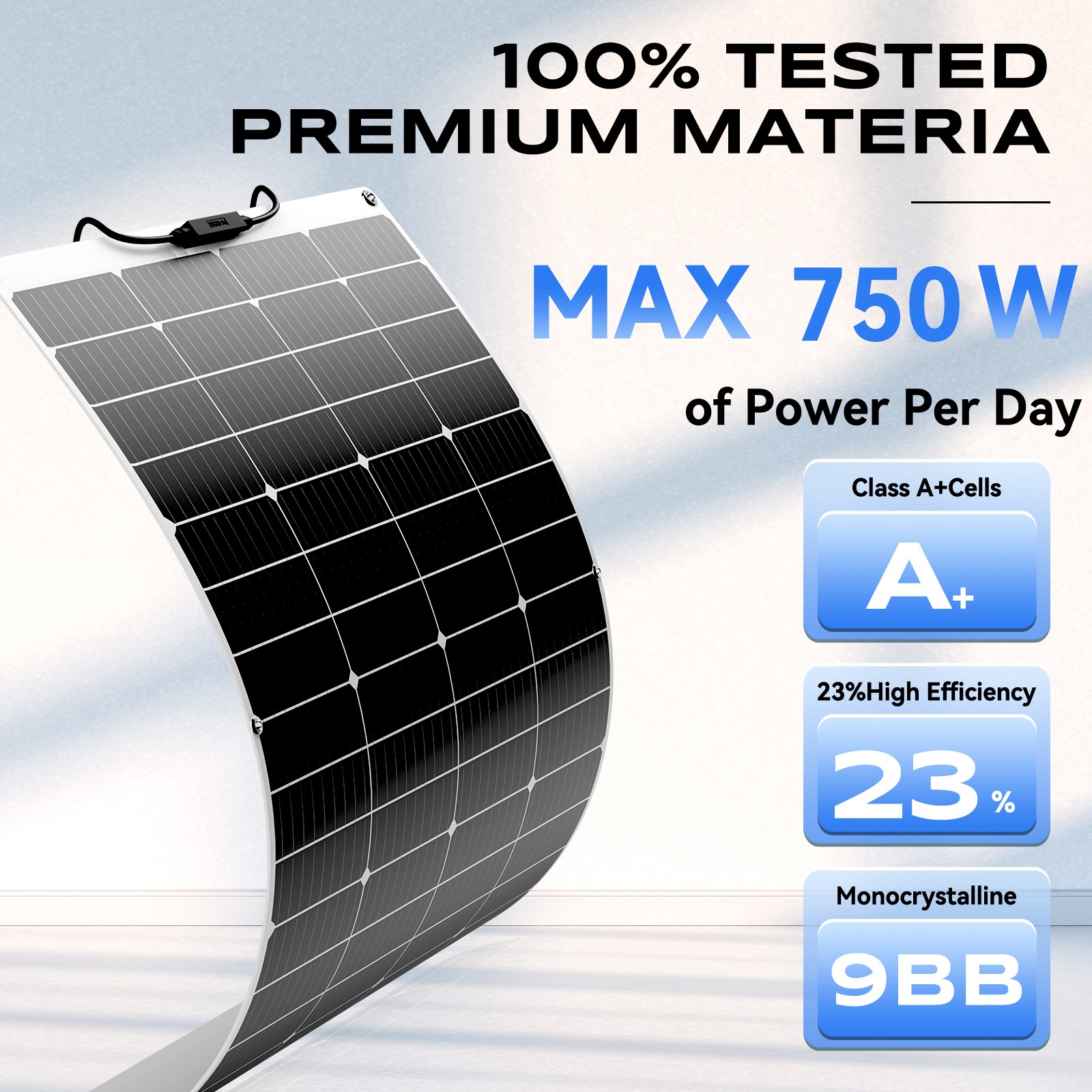 150W Flexible Solar Panel RV Rooftop Cabin Car Boat Home Camping Portable PV