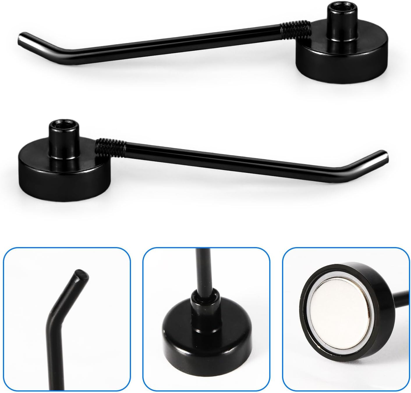 6Pcs Magnetic Hooks, 1.7Lb 3 Inch Long Heavy Duty Magnet Hooks Strong Magnetic