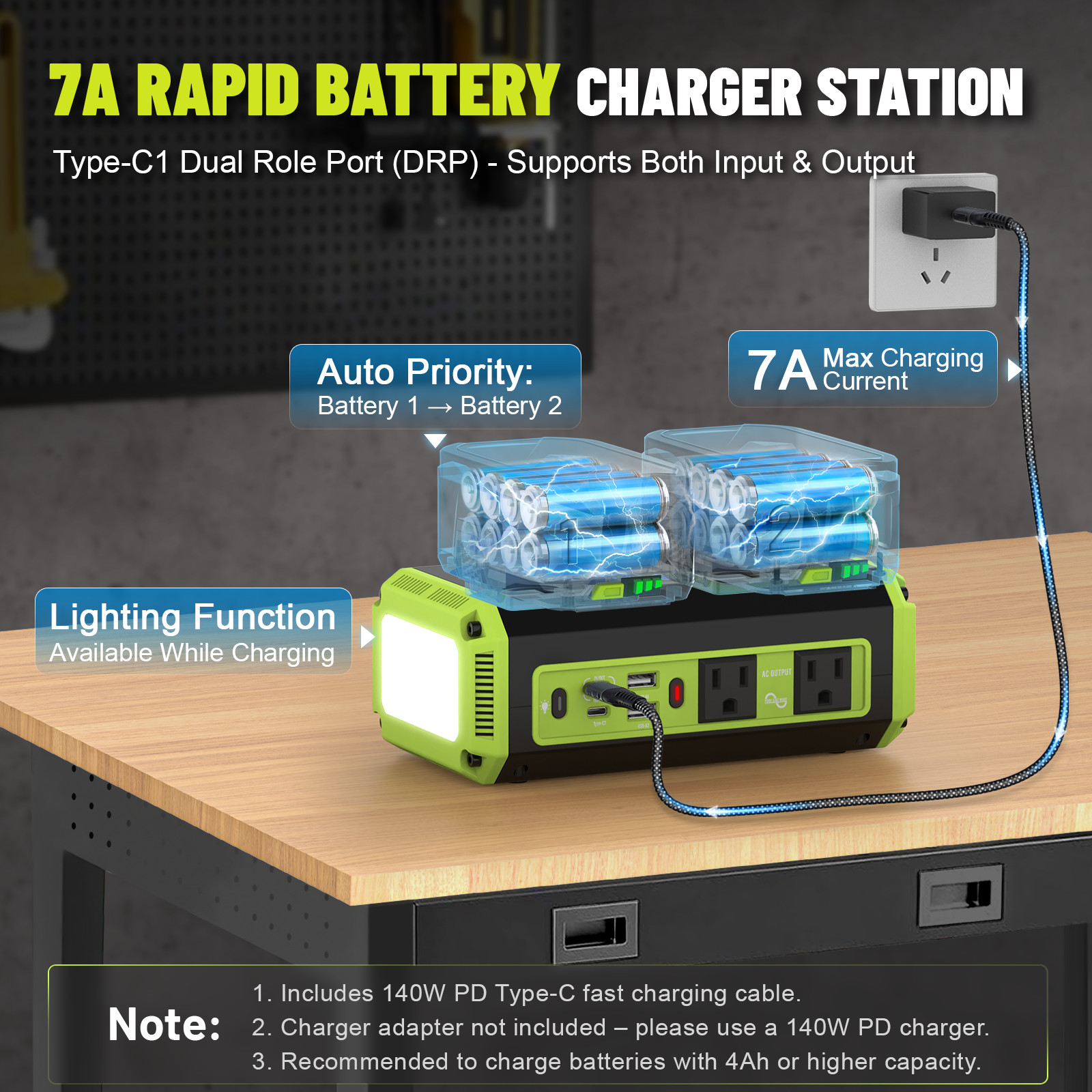 350W Power Inverter Compatible with Ryobi 18V Battery 120V(Battery Not Included)