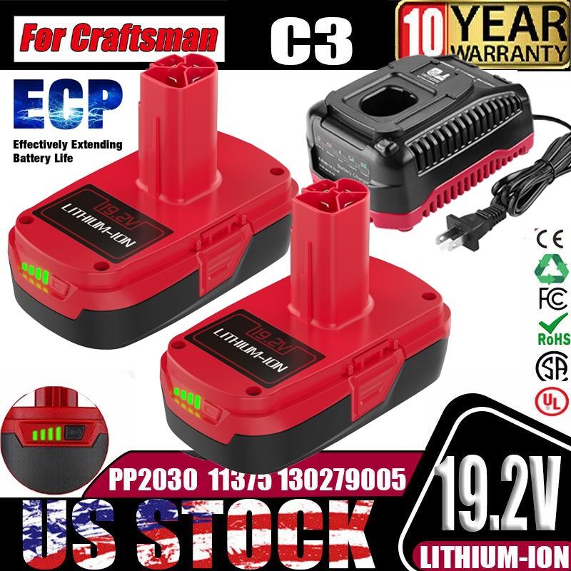 Pack 19.2V 3.5Ah Replacement Battery / Charger for Craftsman 19.2V Lithium C3