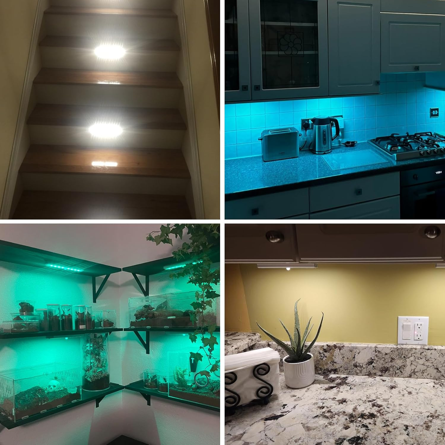 Motion Sensor Night Lights, 58-LED RGB Under Cabinet Lighting Wireless, 1100mAh