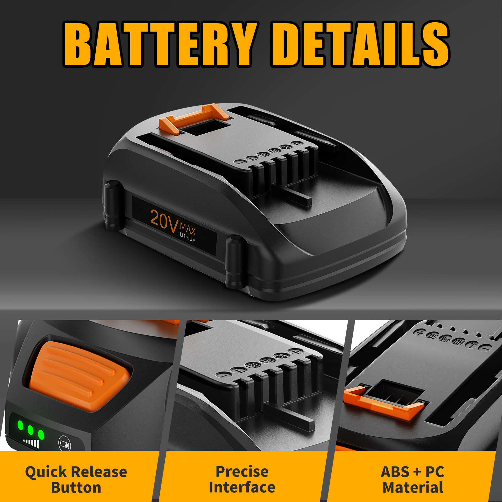 Pack For WORX 20V MAX Extend Lithium Battery 20 Volt WA3520 WA3525 WA3575 WG155