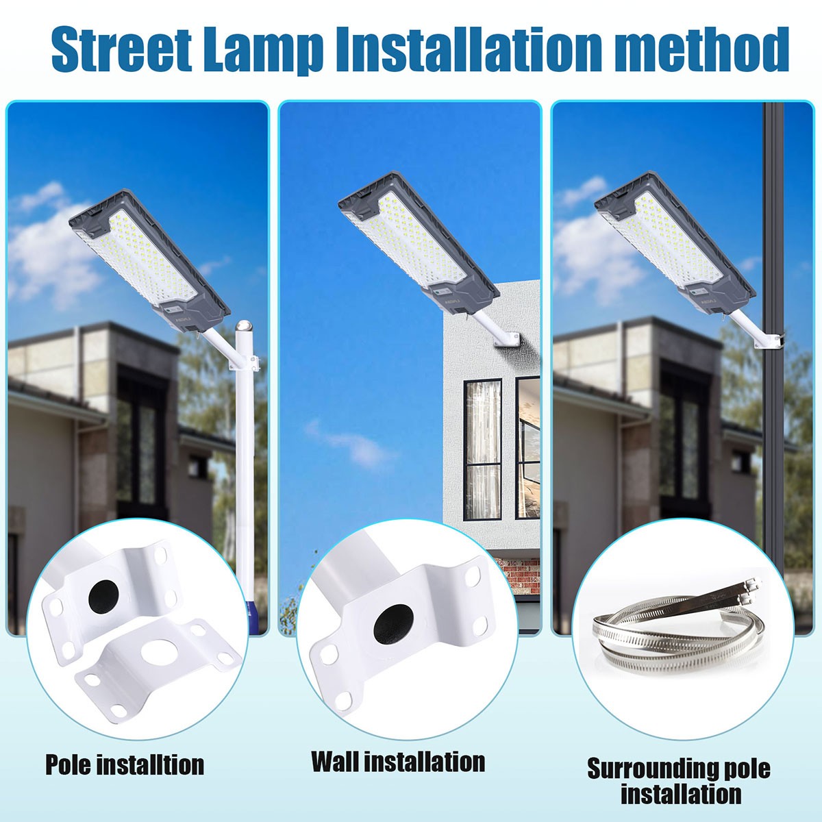 LED 2000W Commercial Solar Street Lights Outdoor Dusk to Dawn parking lot light