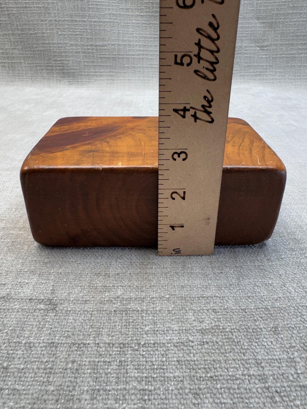 Brown Wood Bumper Block Small Rectangular Rustic Primitive Freestanding Decor