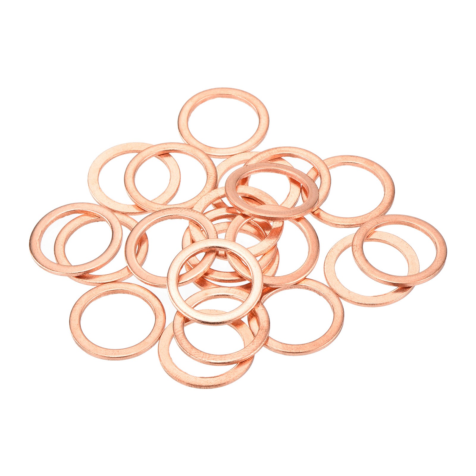 22 Pcs Flat Copper Washers 12x16x1mm Copper Flat Sealing Ring Washers