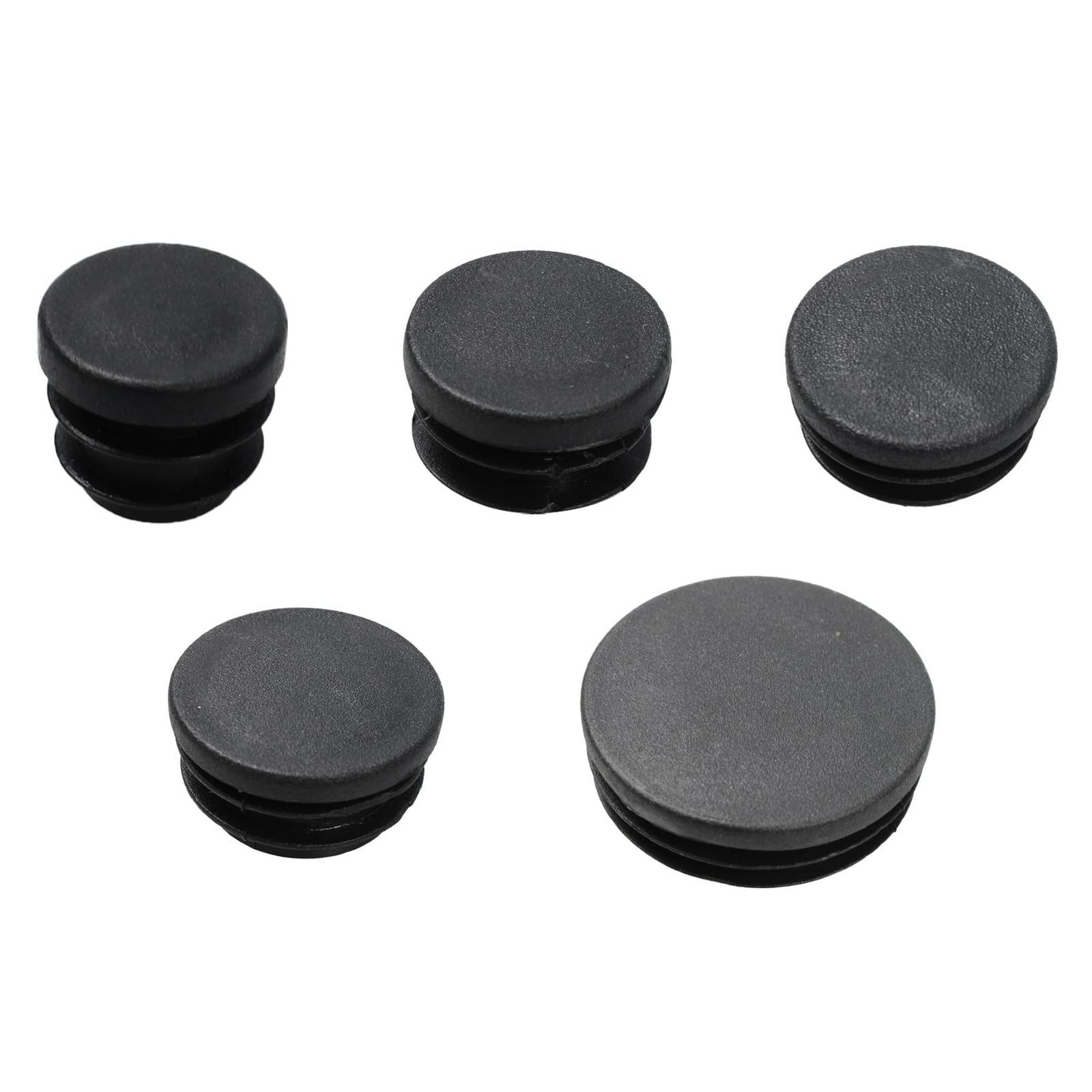 PDETVEO 12 PCS 1 1/4 Inch Round Plastic End Caps, 1 Round, Black