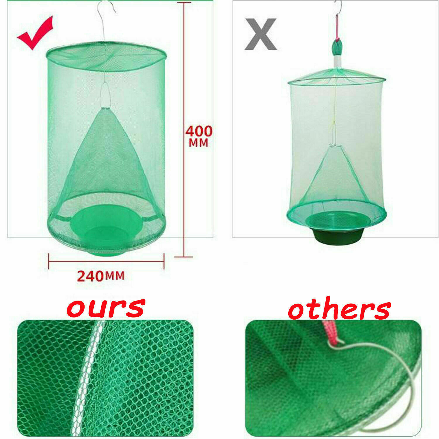 4 Pcs The Ranch Fly Trap Outdoor Fly Trap Killer Bug Net Cage Perfect for Horses