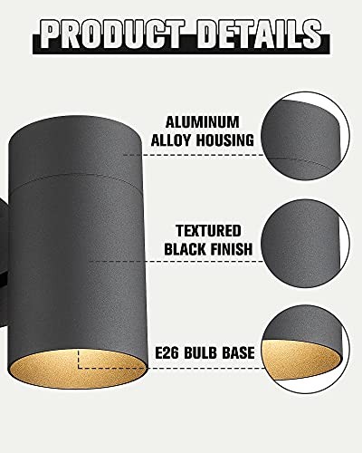 Outdoor Wall Sconce, Exterior Wall Light 7.48 x 4.17 x4.72 inch 2 Pack